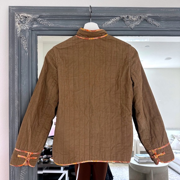 Marc Jacobs Mandarin Corduroy Quilted Frog Closure Jacket Paisley Lining XS - Picture 5 of 9